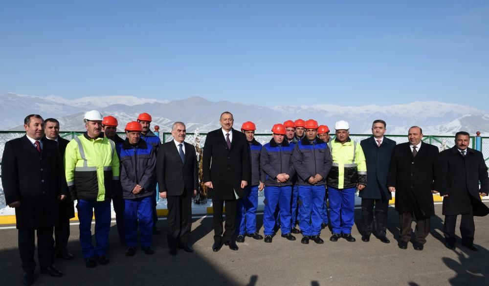 Ilham Aliyev launches drinking water supply system in Shahbuz (PHOTO)