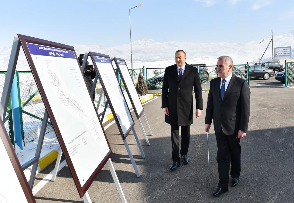 Ilham Aliyev launches drinking water supply system in Shahbuz (PHOTO)