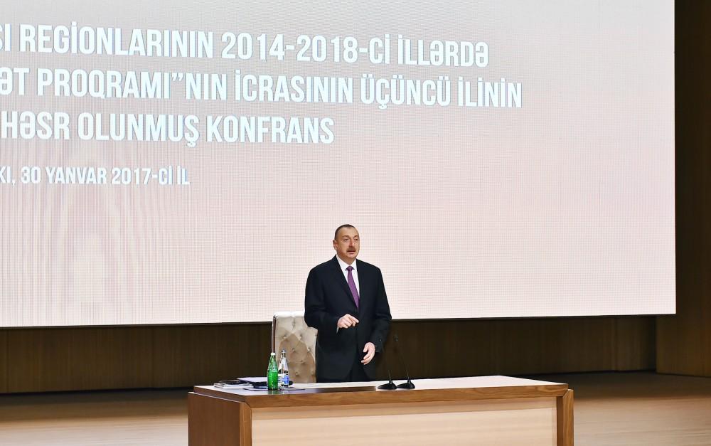 Ilham Aliyev at conference on Azerbaijani regions development  (PHOTO)