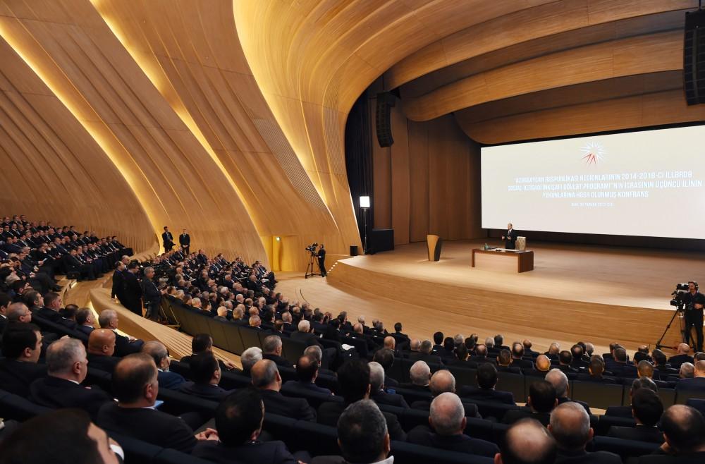 Ilham Aliyev at conference on Azerbaijani regions development  (PHOTO)