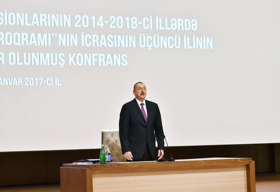 Ilham Aliyev at conference on Azerbaijani regions development  (PHOTO)