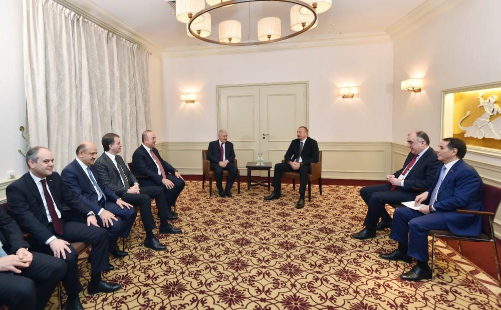 Ilham Aliyev meets with Turkish PM in Munich