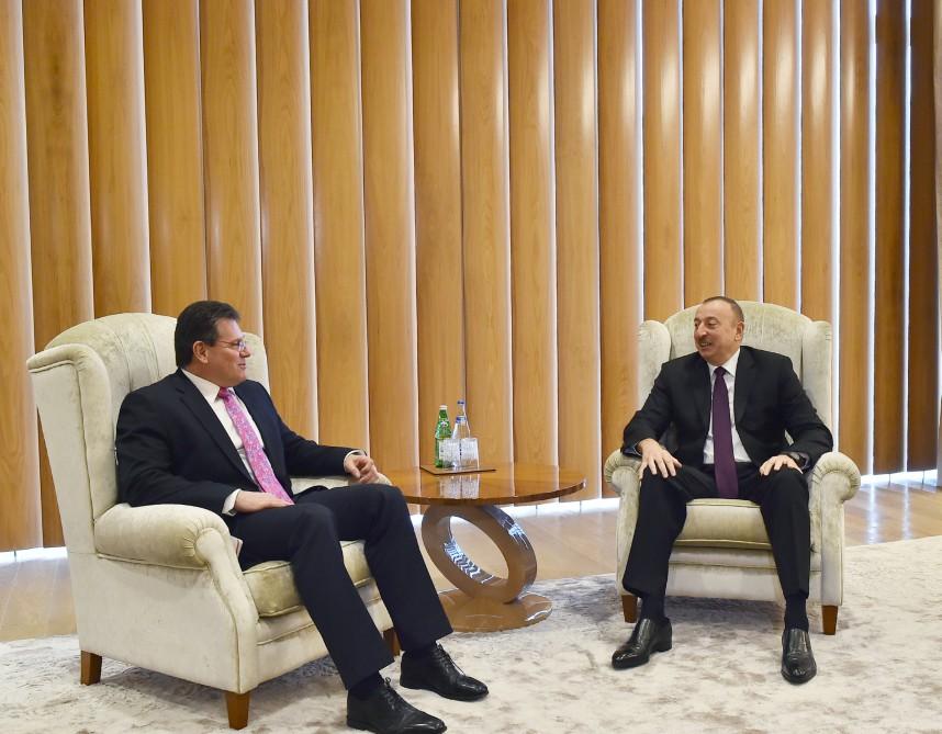 Ilham Aliyev meets with European Commission VP