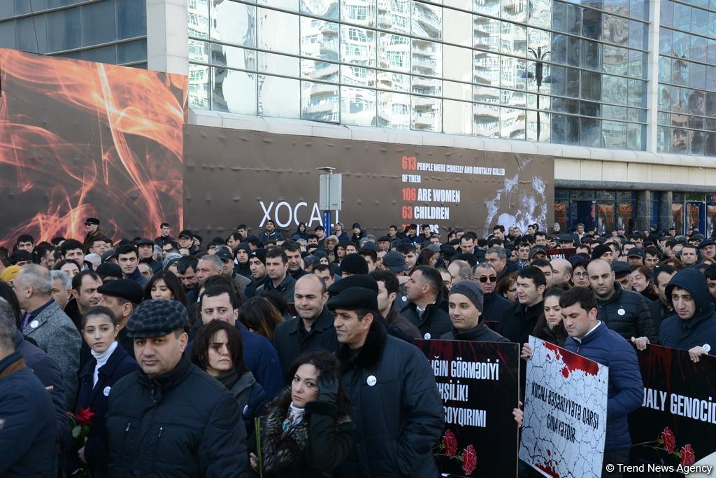 Nationwide march on 25th anniversary of Khojaly genocide held in Baku (PHOTO)
