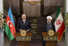 Azerbaijani, Iranian presidents make press statements (PHOTO)