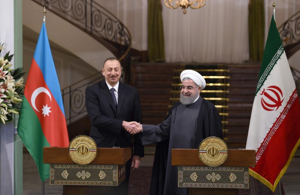 Azerbaijani, Iranian presidents make press statements (PHOTO)