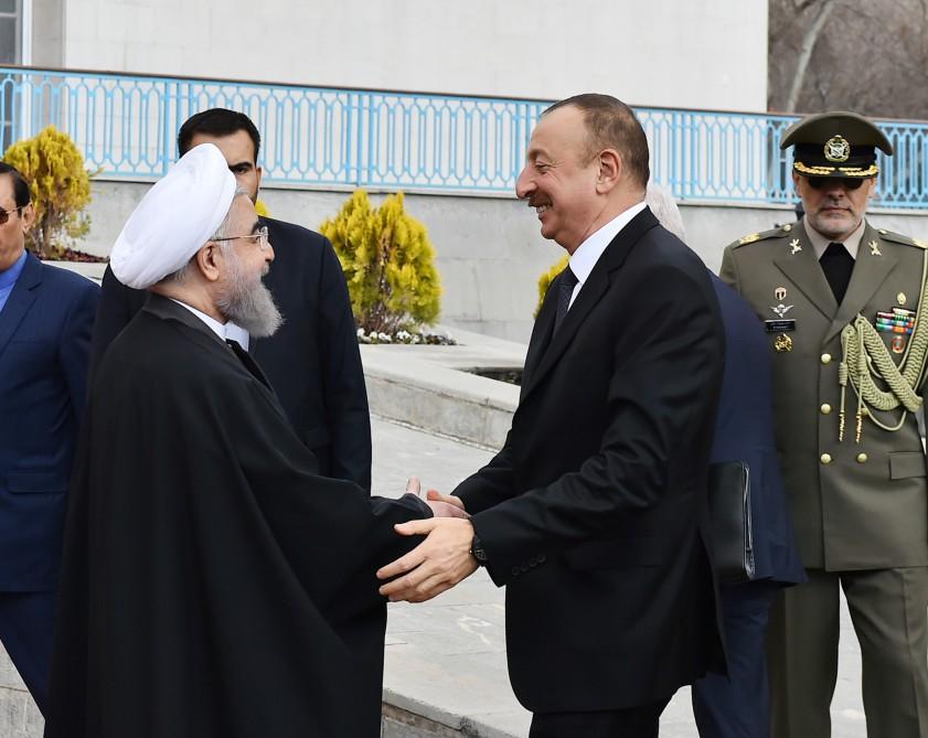 Official welcome ceremony held for Ilham Aliyev in Tehran (PHOTO)