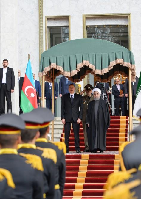 Official welcome ceremony held for Ilham Aliyev in Tehran (PHOTO)