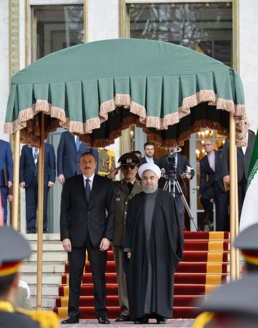 Official welcome ceremony held for Ilham Aliyev in Tehran (PHOTO)