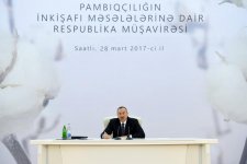 President Aliyev attends conference on development of cotton-growing (PHOTO)