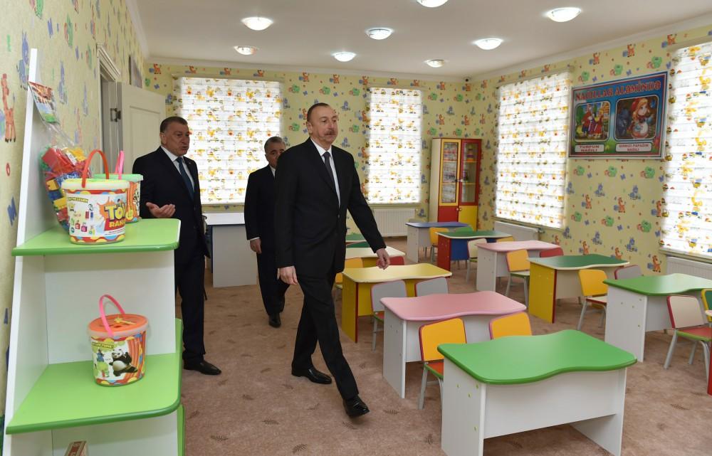 Ilham Aliyev opens orphanage-kindergarten in Saatli (PHOTO)