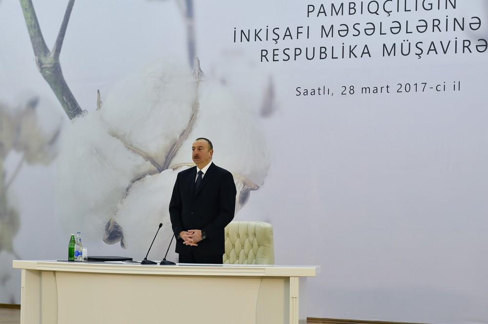 President Aliyev attends conference on development of cotton-growing (PHOTO)