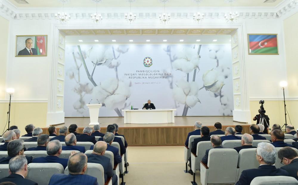 President Aliyev attends conference on development of cotton-growing (PHOTO)