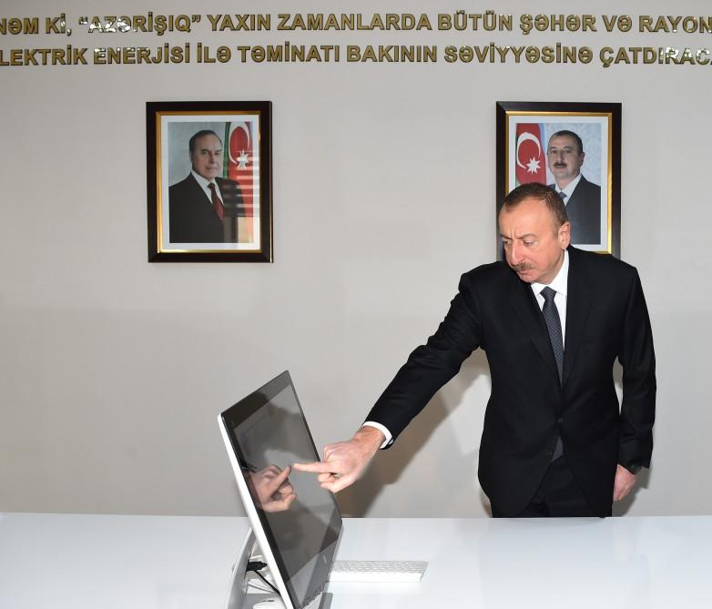 Ilham Aliyev launches substation in Saatli district (PHOTO)