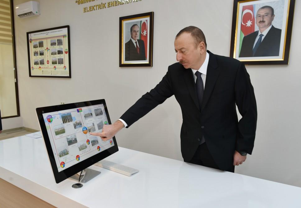 Ilham Aliyev launches substation in Saatli district (PHOTO)