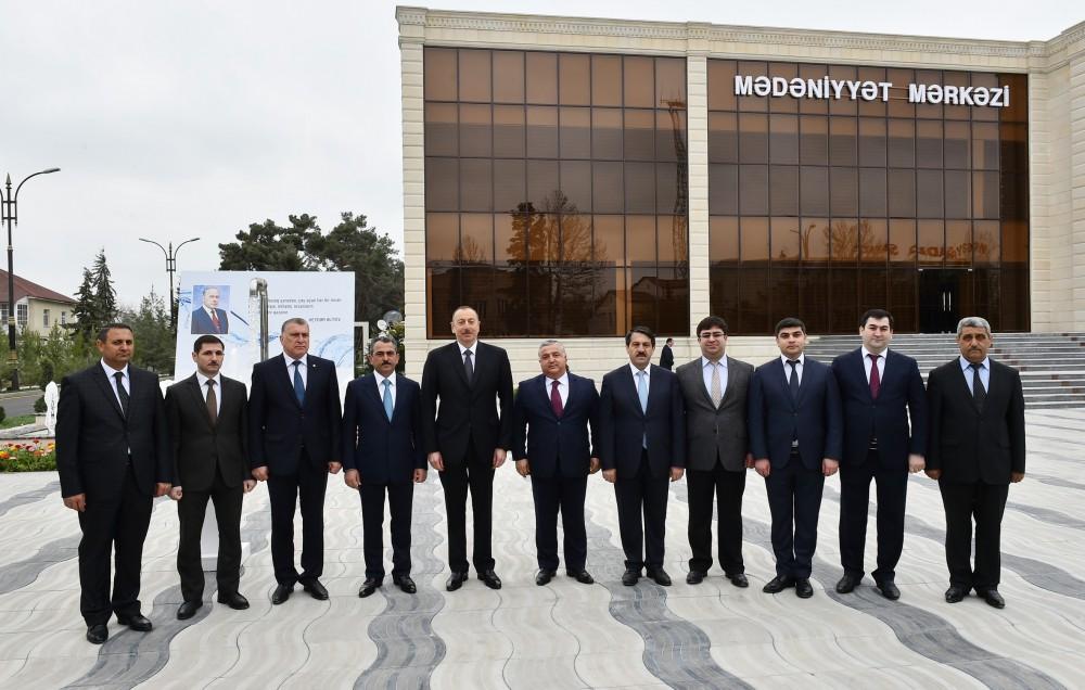 Ilham Aliyev launches water supply systems in Saatli (PHOTO)