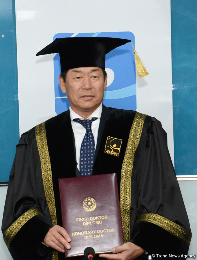 FIG President receives honorary doctorate from Azerbaijani university (PHOTO)