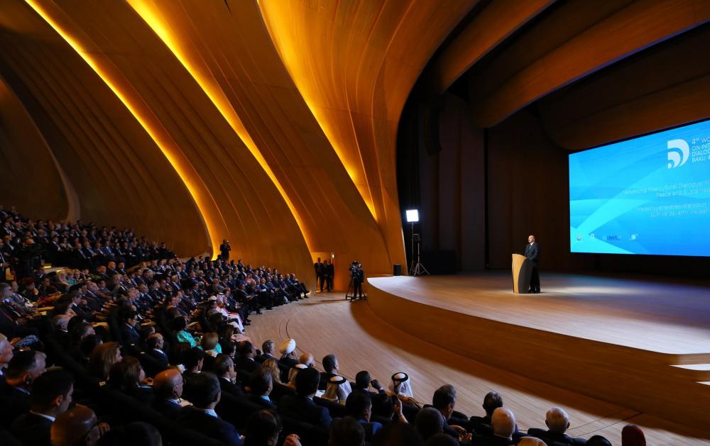 Azerbaijani president, first lady attending 4th World Forum on Intercultural Dialogue (PHOTO)