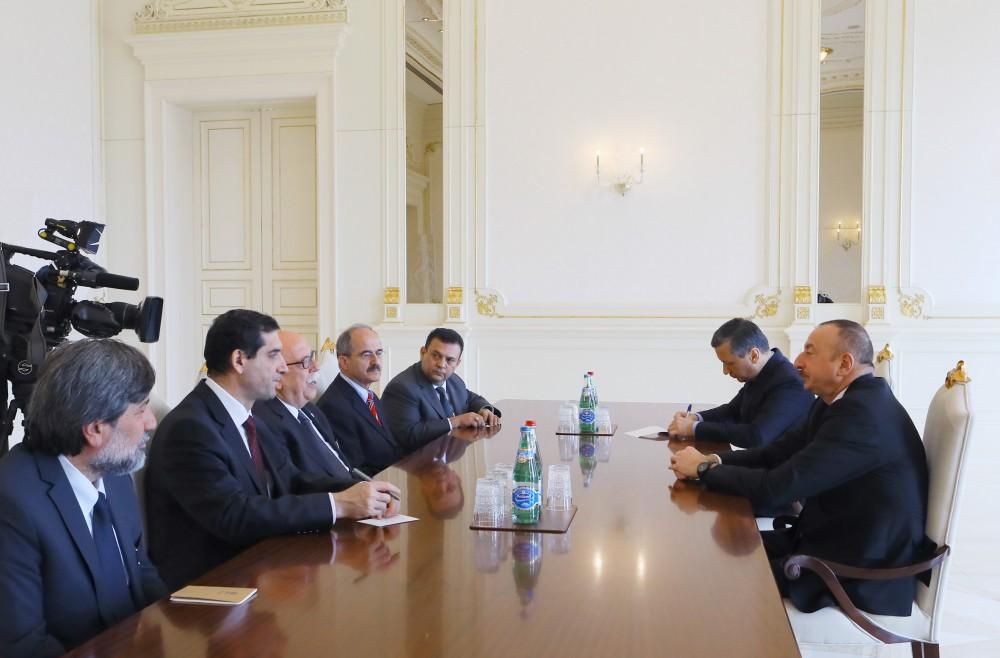Ilham Aliyev meets delegation led by Turkish minister (PHOTO)