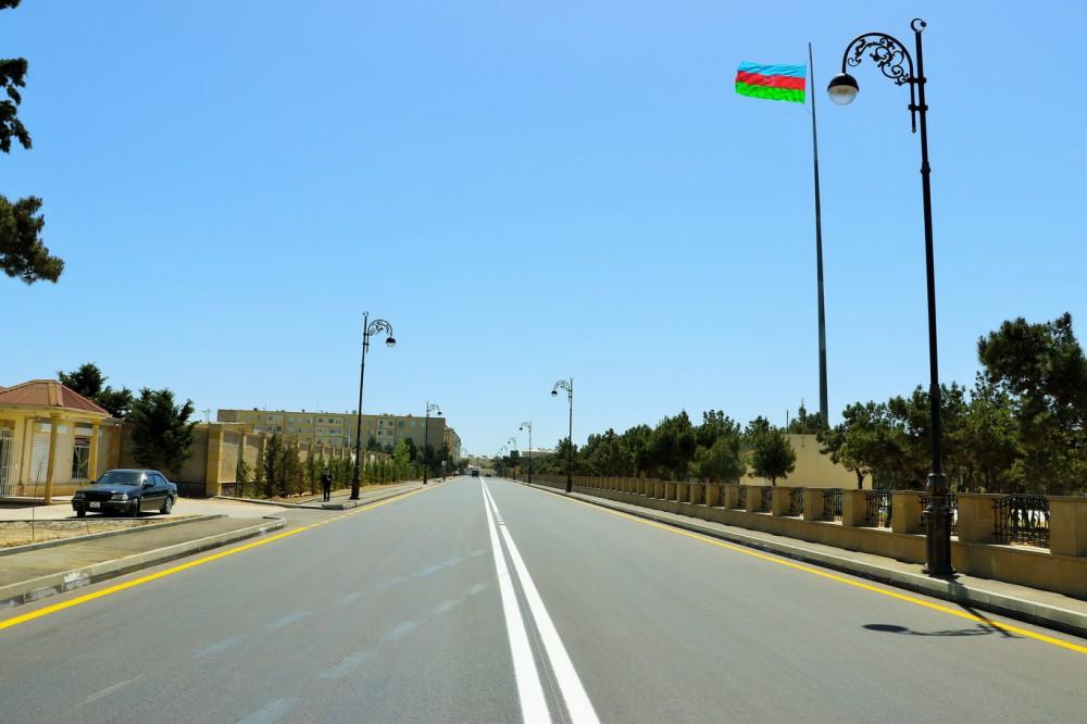 President Aliyev, his spouse attend opening of reconstructed street in Pirallahi (PHOTO)