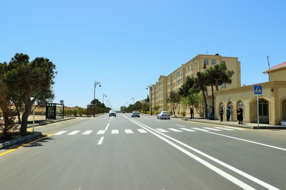 President Aliyev, his spouse attend opening of reconstructed street in Pirallahi (PHOTO)