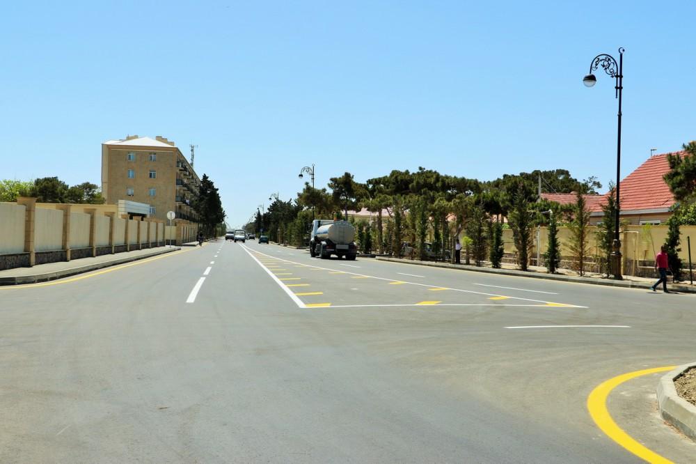 President Aliyev, his spouse attend opening of reconstructed street in Pirallahi (PHOTO)
