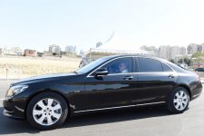 Azerbaijani president, first lady attend opening of newly-built roads in Baku (PHOTO)