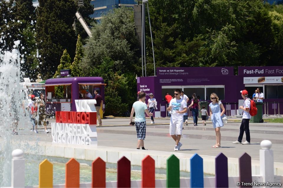 F1 Village entertainment zone in Baku as caught on camera