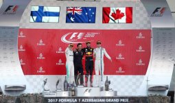 Ilham Aliyev and his spouse watch F1 Azerbaijan Grand Prix (PHOTO)