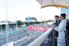 Ilham Aliyev and his spouse watch F1 Azerbaijan Grand Prix (PHOTO)