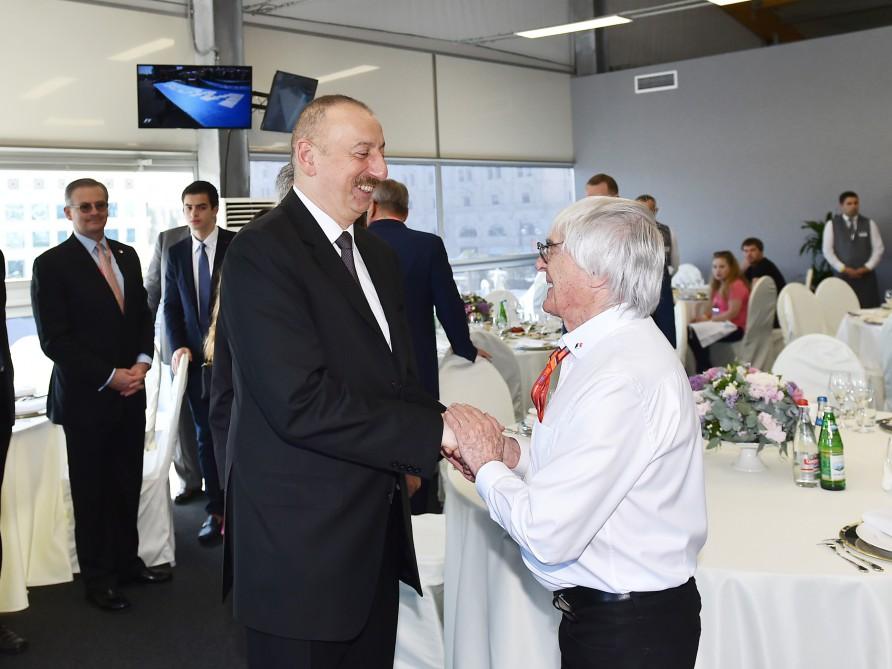 Ilham Aliyev and his spouse watch F1 Azerbaijan Grand Prix (PHOTO)