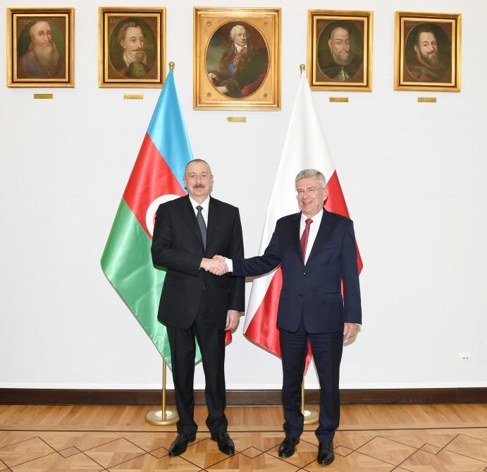 President Aliyev met with Marshal of Polish Senate (PHOTO)