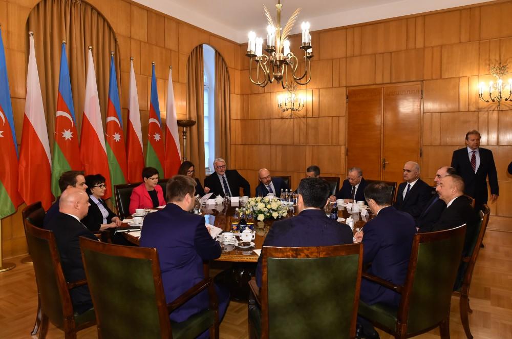 Ilham Aliyev meets Polish PM in Warsaw (PHOTO, UPDATE)