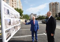 Ilham Aliyev views newly built park in Yasamal district  (PHOTO)