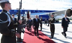 President Ilham Aliyev arrived in Latvia for official visit