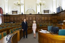 Ilham Aliyev meets speaker of Latvian parliament (PHOTO)
