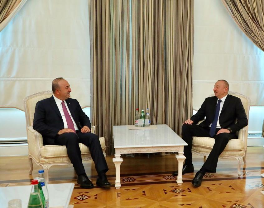 Ilham Aliyev receives Turkish FM (PHOTO)