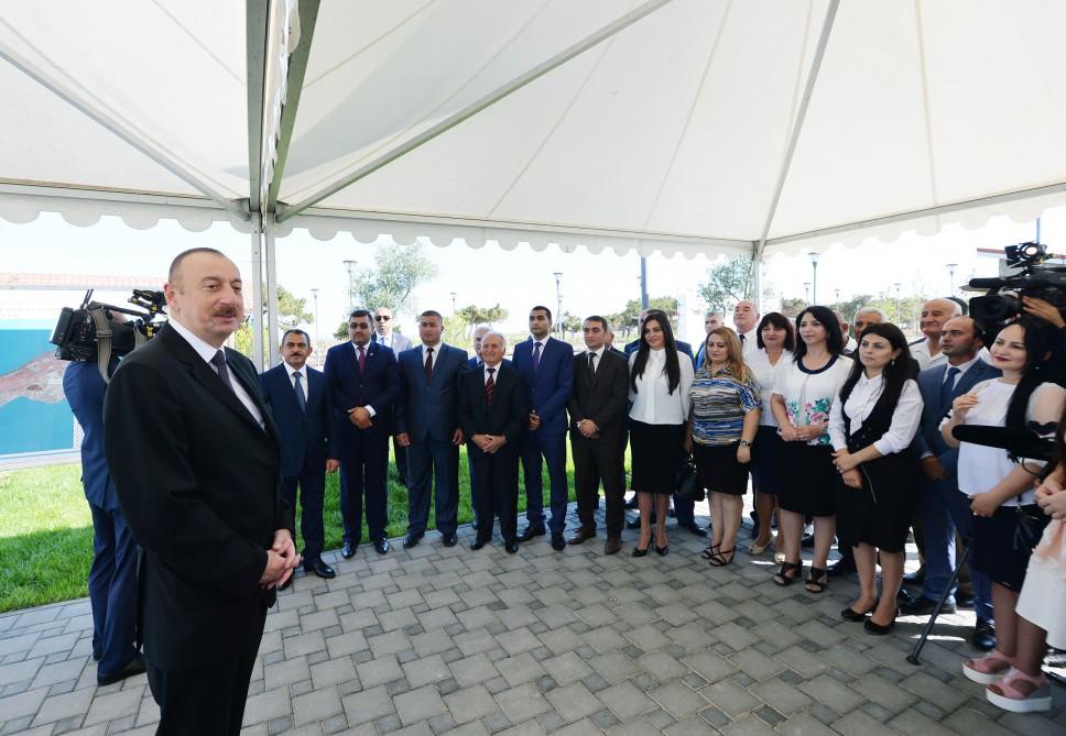 President Aliyev inaugurates drinking water supply project in Pirallahi (PHOTO)