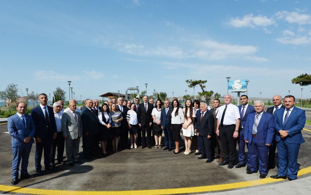 President Aliyev inaugurates drinking water supply project in Pirallahi (PHOTO)