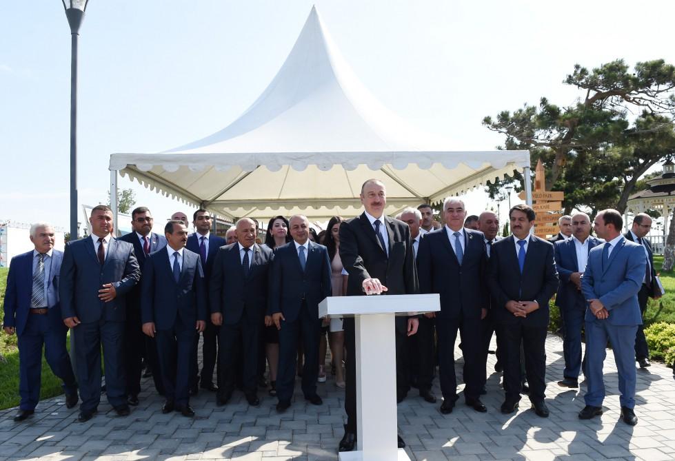 President Aliyev inaugurates drinking water supply project in Pirallahi (PHOTO)