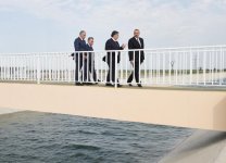 President Ilham Aliyev attends opening of Shamkir-Samukh-Goranboy main irrigation channel (PHOTO)