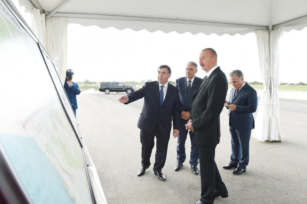 President Ilham Aliyev attends opening of Shamkir-Samukh-Goranboy main irrigation channel (PHOTO)