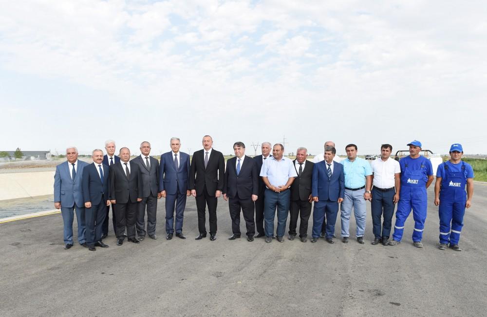 President Ilham Aliyev attends opening of Shamkir-Samukh-Goranboy main irrigation channel (PHOTO)