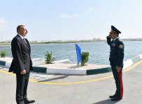 Ilham Aliyev views newly-built Tufan type border guard ship (PHOTO)
