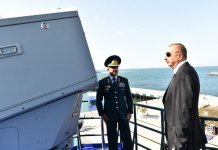 Ilham Aliyev views newly-built Tufan type border guard ship (PHOTO)