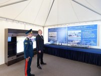 Ilham Aliyev views newly-built Tufan type border guard ship (PHOTO)