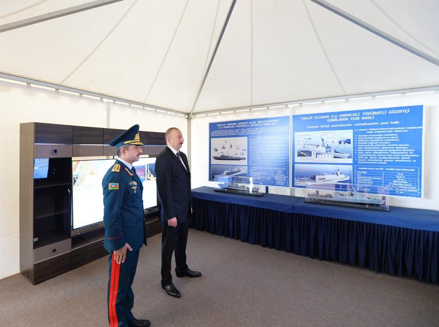 Ilham Aliyev views newly-built Tufan type border guard ship (PHOTO)