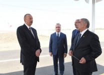 Ilham Aliyev attends opening of overhauled highway (PHOTO)