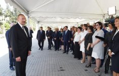 Ilham Aliyev attends launch of water supply, sewage systems in Jalilabad (PHOTO)