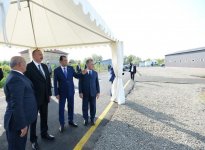 President Ilham Aliyev views rice paddies and opens rice plant in Lankaran (PHOTO)